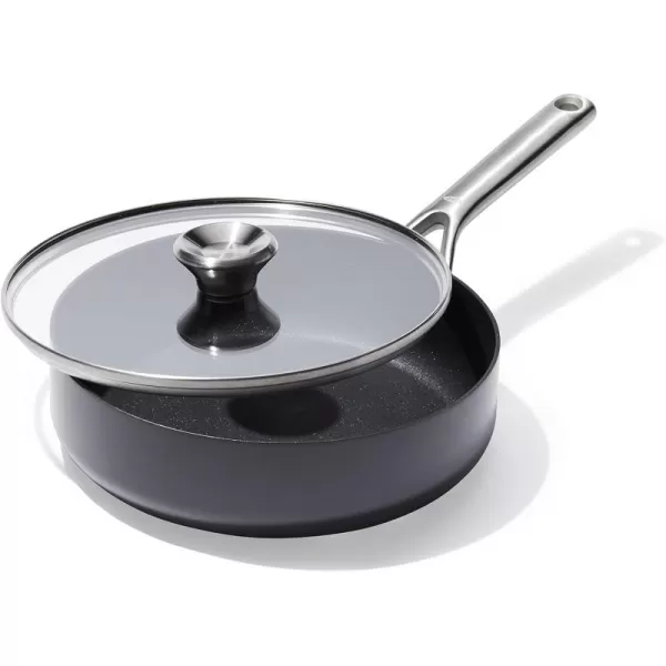 OXO Professional 5QT Stock Pot with Lid, Hard Anodized Ceramic Nonstick Cookware PFAS-Free, Stainless Steel Handles, Induction Suitable, Diamond Reinforced Coating, Dishwasher and Oven Safe, Black