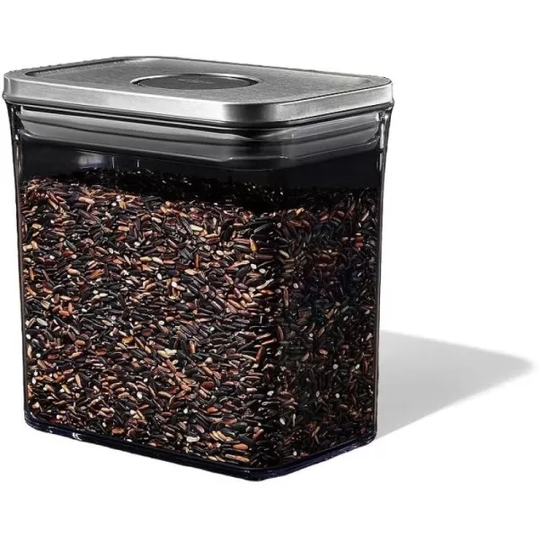 OXO Steel POP Container Big Medium Square - 4.4 Qt for Flour, Sugar and More,Grey