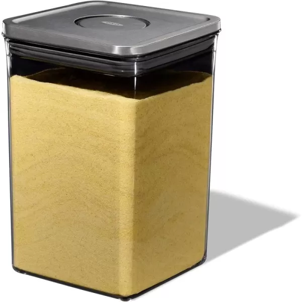 OXO Steel POP Container Big Medium Square - 4.4 Qt for Flour, Sugar and More,Grey