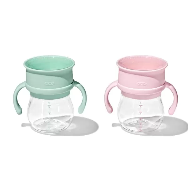 OXO Tot Transitions 360 Cup 6 oz. with Handles - Opal and Dusk - 2 Pack