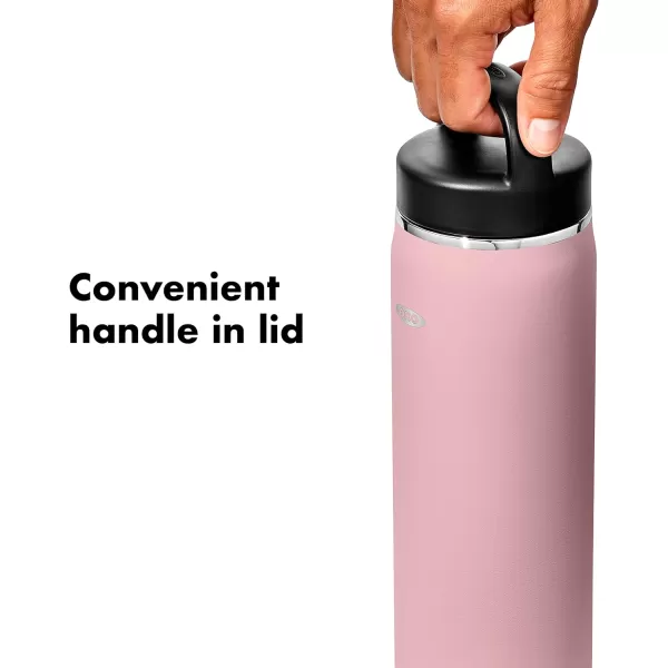 OXO 40 oz Insulated Handled Lid Water Bottle, Rose Quartz