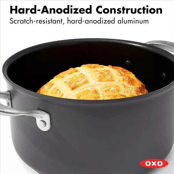 OXO Good Grips 10 Piece Cookware Pots and Pans Set, 3-Layered German Engineered Nonstick Coating, Stainless Steel Handle with Nonslip Silicone, Gray,Black