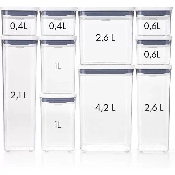 OXO Good Grips 10-Piece POP Container Set, White