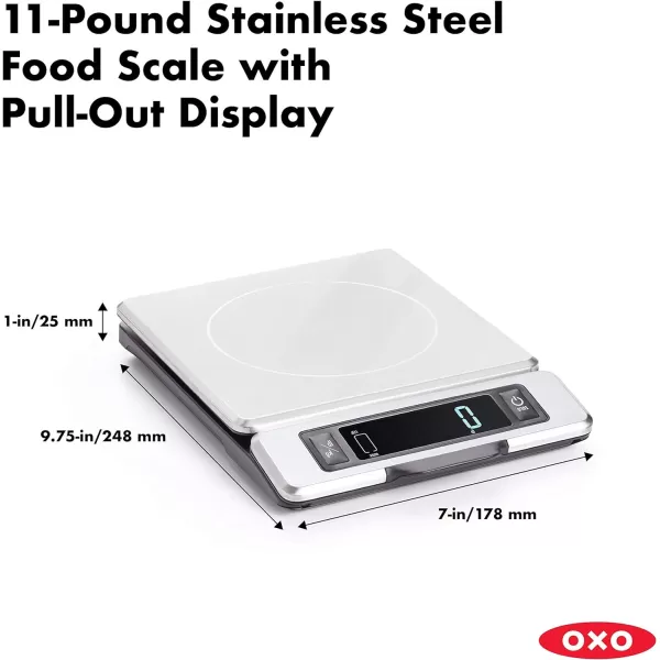 OXO Good Grips 11-Pound Stainless Steel Food Scale with Pull-Out Display