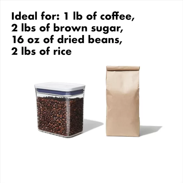 OXO Good Grips 3-PC Small Square Short POP Container Set, White,Grey