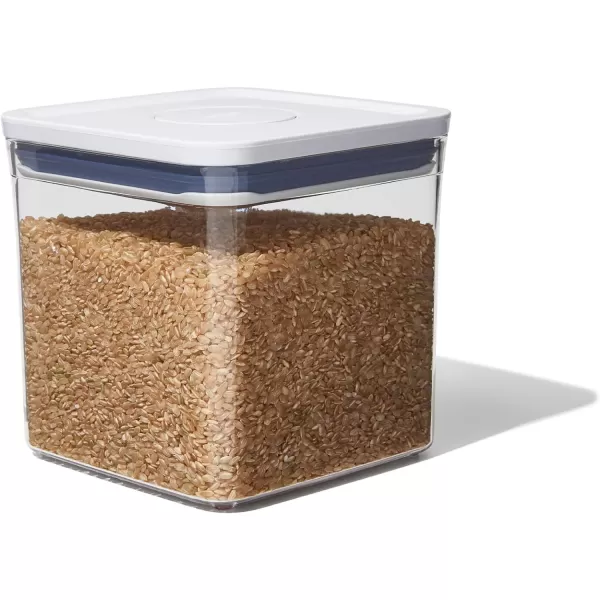 OXO Good Grips 3-PC Small Square Short POP Container Set, White,Grey
