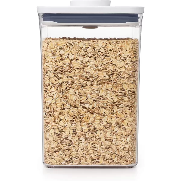OXO Good Grips 3-PC Small Square Short POP Container Set, White,Grey