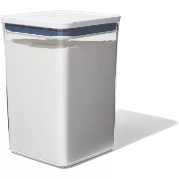 OXO Good Grips 3-PC Small Square Short POP Container Set, White,Grey