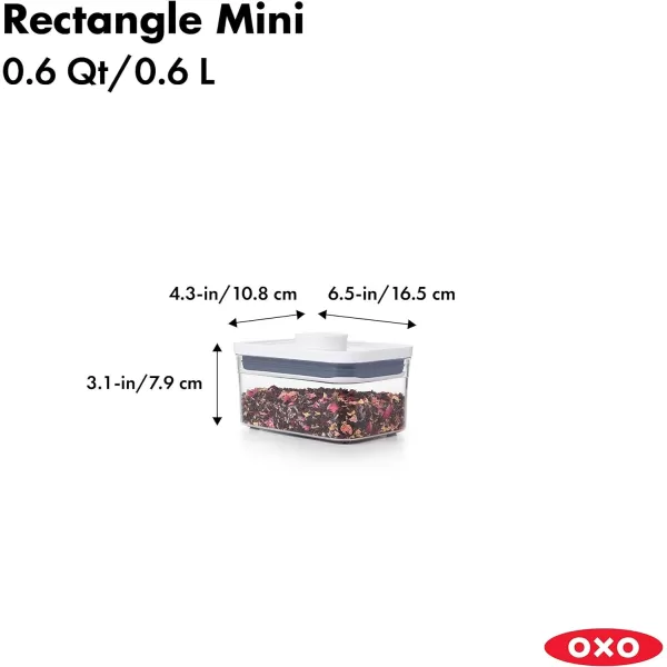 OXO Good Grips 3-PC Small Square Short POP Container Set, White,Grey