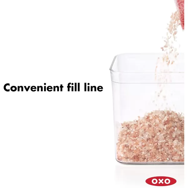OXO Good Grips 3-PC Small Square Short POP Container Set, White,Grey