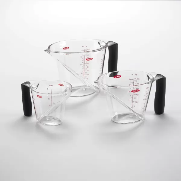 OXO Good Grips 3-Piece Angled Measuring Cup Set, Black