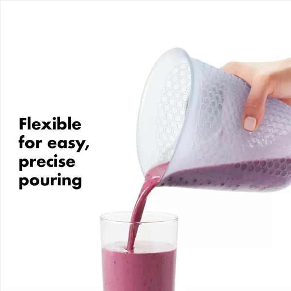 OXO Good Grips 3 Piece Squeeze &amp; Pour Silicone Measuring Cup Set, Blue