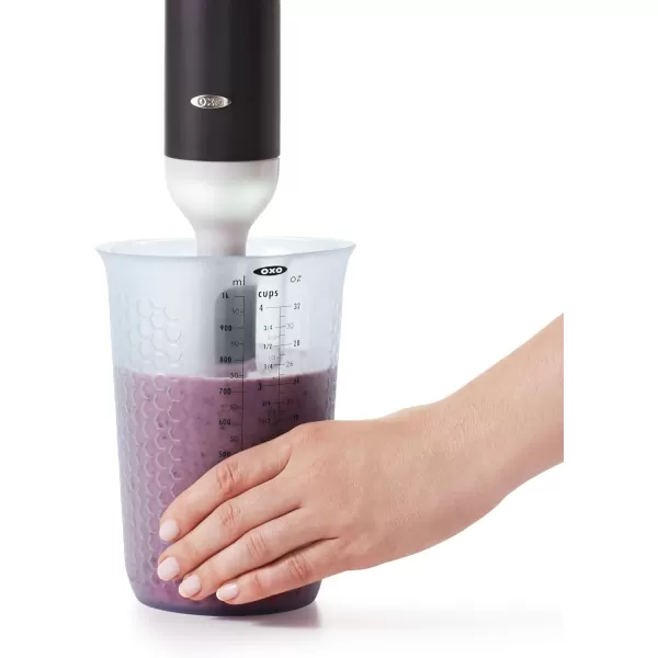 OXO Good Grips 3 Piece Squeeze &amp; Pour Silicone Measuring Cup Set, Blue