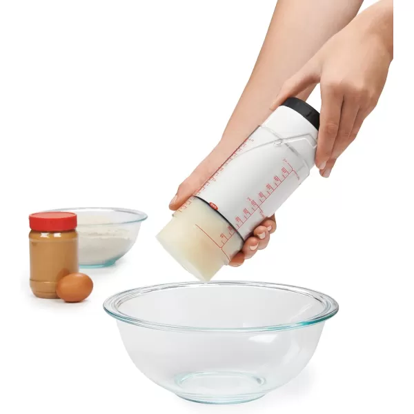 OXO Good Grips 3 Piece Squeeze &amp; Pour Silicone Measuring Cup Set, Blue
