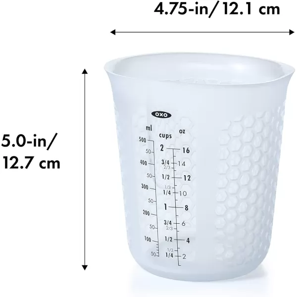 OXO Good Grips 3 Piece Squeeze &amp; Pour Silicone Measuring Cup Set, Blue