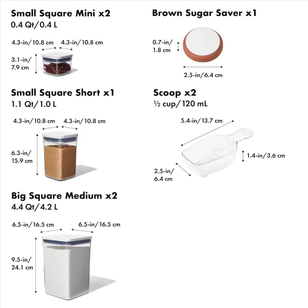 OXO Good Grips 8-Piece Baking Essentials POP Container Set, White