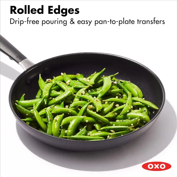 OXO Good Grips 8" Frying Pan Skillet, 3-Layered German Engineered Nonstick Coating, Stainless Steel Handle with Nonslip Silicone, Black