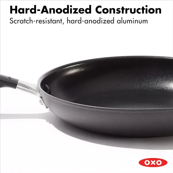 OXO Good Grips 8" Frying Pan Skillet, 3-Layered German Engineered Nonstick Coating, Stainless Steel Handle with Nonslip Silicone, Black