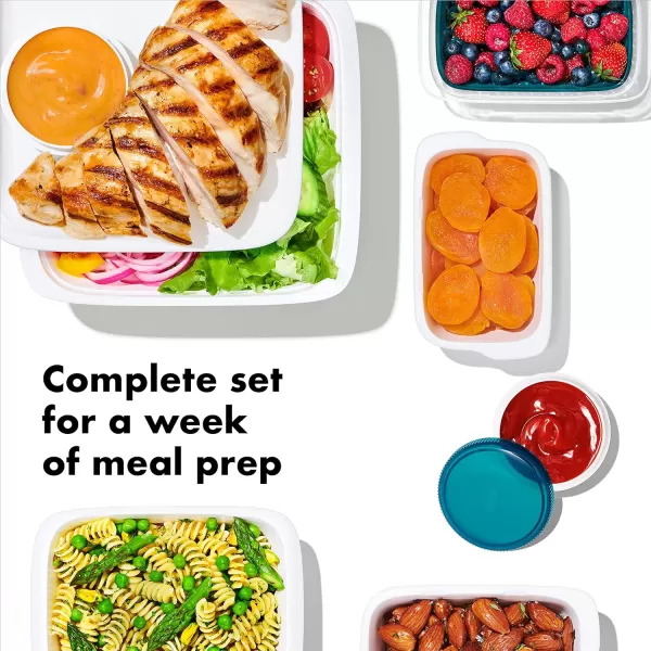 OXO Good Grips Prep &amp; Go 20 Piece Set | Leakproof Food Storage | Ideal for leftovers, meal prep and work lunches | BPA Free | Microwave Safe | Dishwasher Safe | Freezer Safe | Odor and Stain Resistant