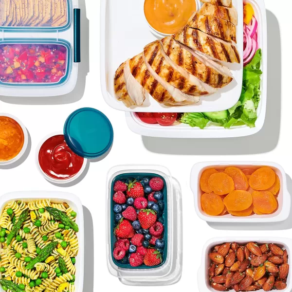 OXO Good Grips Prep &amp; Go 20 Piece Set | Leakproof Food Storage | Ideal for leftovers, meal prep and work lunches | BPA Free | Microwave Safe | Dishwasher Safe | Freezer Safe | Odor and Stain Resistant