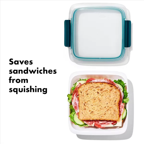 OXO Good Grips Prep &amp; Go 4.3 Cups/1.02 L Sandwich Container | Leakproof Food Storage | Ideal for sandwiches and leftovers | BPA Free | Microwave and Dishwasher Safe | Freezer Safe | Stain Resistant