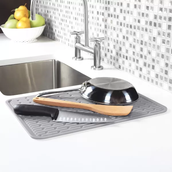 OXO Good Grips Silicone Stemware Drying Mat, Gray