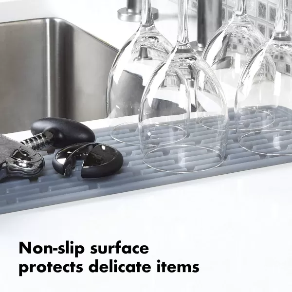 OXO Good Grips Silicone Stemware Drying Mat, Gray