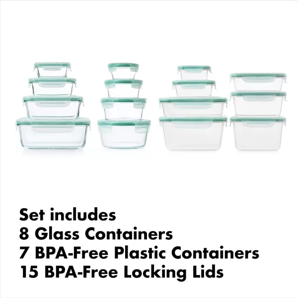 OXO Good Grips Smart Seal Leakproof Plastic Food Storage Container Set