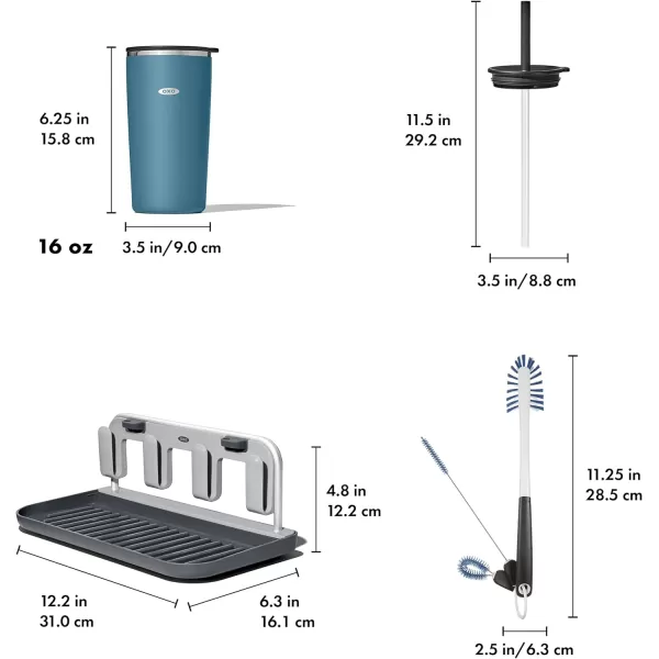 OXO Good Grips Water Bottle Cleaning Set,Blue