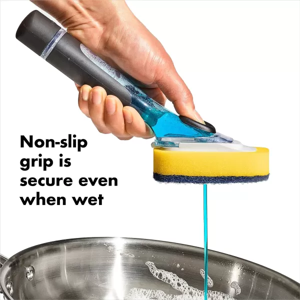 OXO NEW Good Grips Soap Dispensing Dish Scrub​, Yellow
