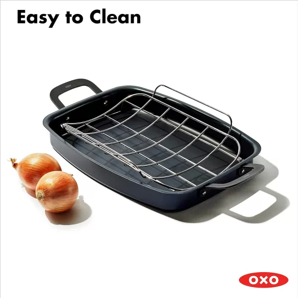 OXO Obsidian Pre-Seasoned Carbon Steel, 8" Frying Pan Skillet with Removable Silicone Handle Holder, Induction, Oven Safe, 1.8 Liters, Black