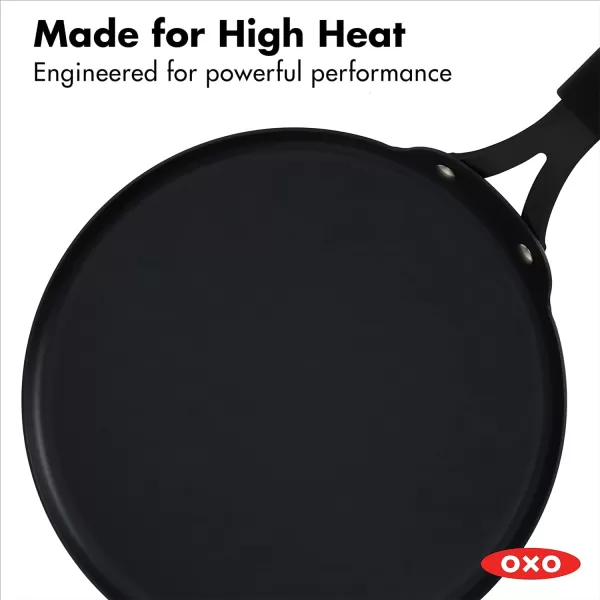 OXO Obsidian Pre-Seasoned Carbon Steel, 8" Frying Pan Skillet with Removable Silicone Handle Holder, Induction, Oven Safe, 1.8 Liters, Black