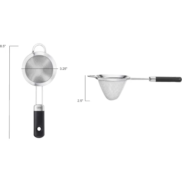 OXO SteeL Fine Mesh Cocktail Strainer, 3-inch,Stainless Steel