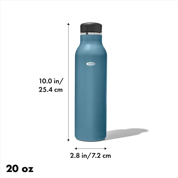 OXO Strive 20oz Insulated Water Bottle with Standard Lid - Aquamarine
