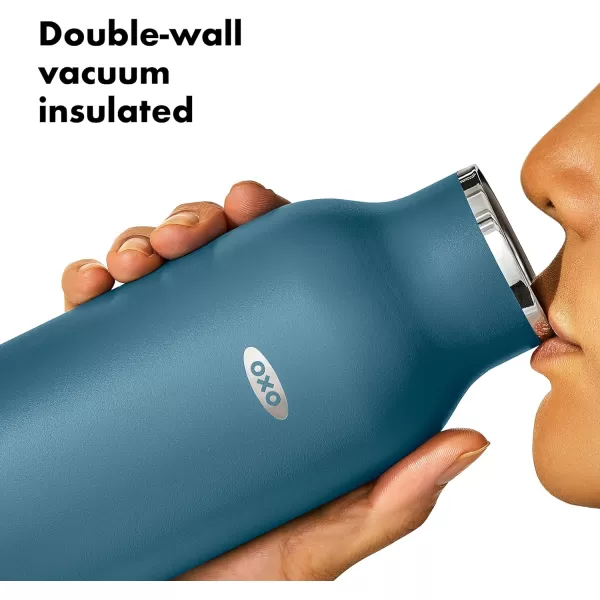 OXO Strive 20oz Insulated Water Bottle with Standard Lid - Aquamarine
