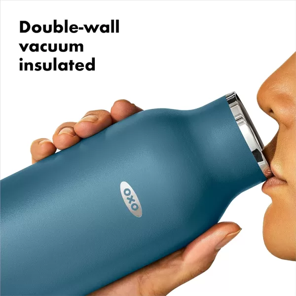 OXO Strive 20oz Insulated Water Bottle with Standard Lid - Aquamarine