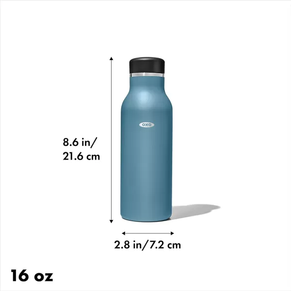 OXO Strive 20oz Insulated Water Bottle with Standard Lid - Aquamarine