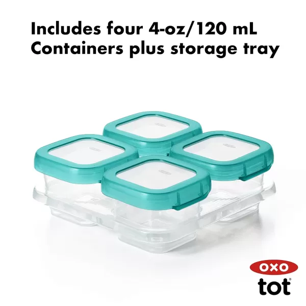 OXO Tot 2 ounce Baby Blocks Food Storage Containers, Pink