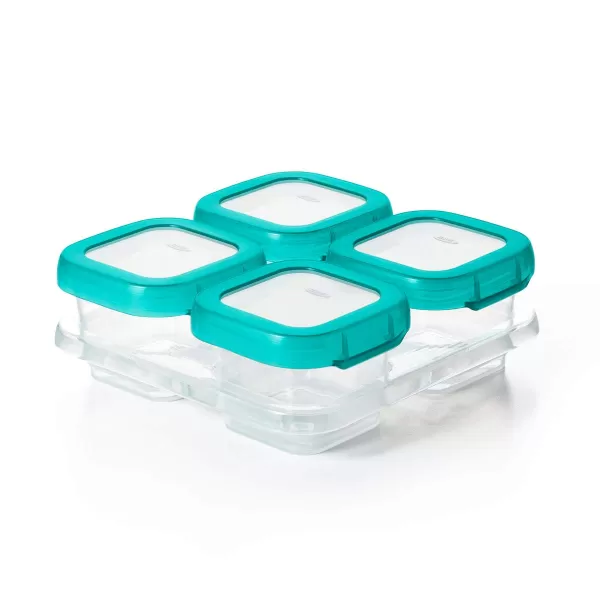 OXO Tot 2 ounce Baby Blocks Food Storage Containers, Pink