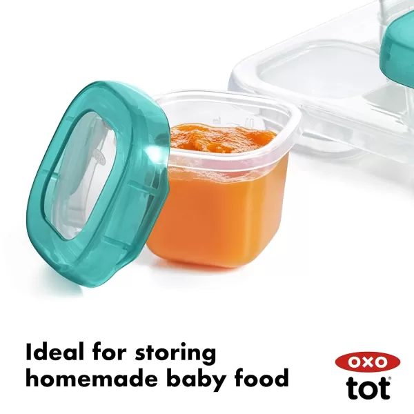 OXO Tot 2 ounce Baby Blocks Food Storage Containers, Pink