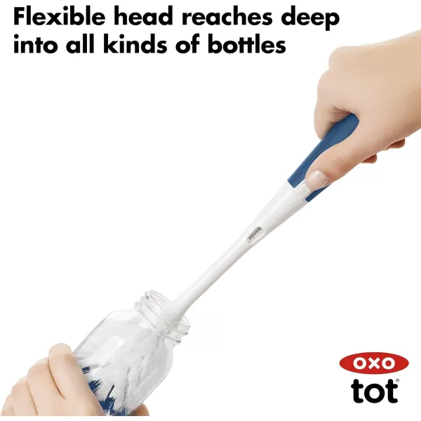 OXO Tot Bottle Brush with Nipple Cleaner, Gray, 1 Count 