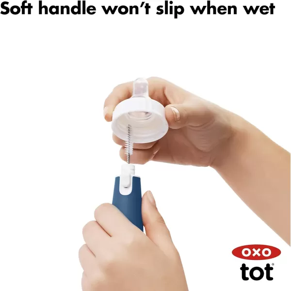 OXO Tot Bottle Brush with Nipple Cleaner, Gray, 1 Count 