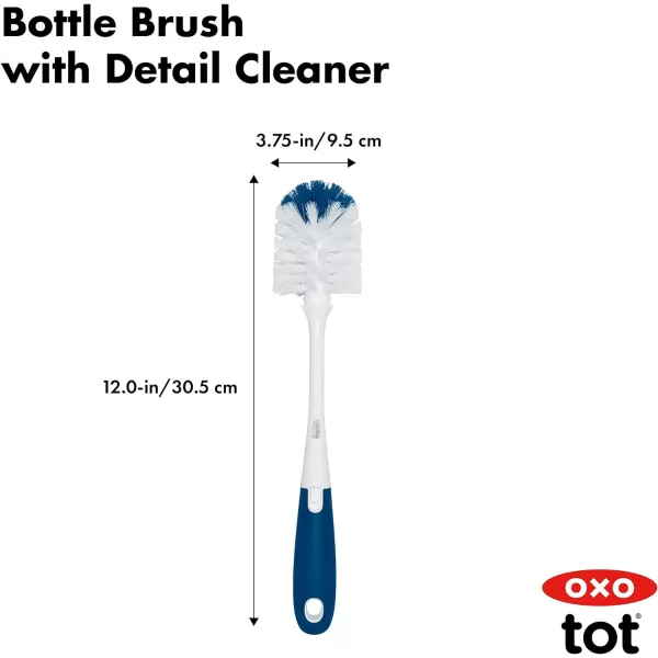 OXO Tot Bottle Brush with Nipple Cleaner, Gray, 1 Count 
