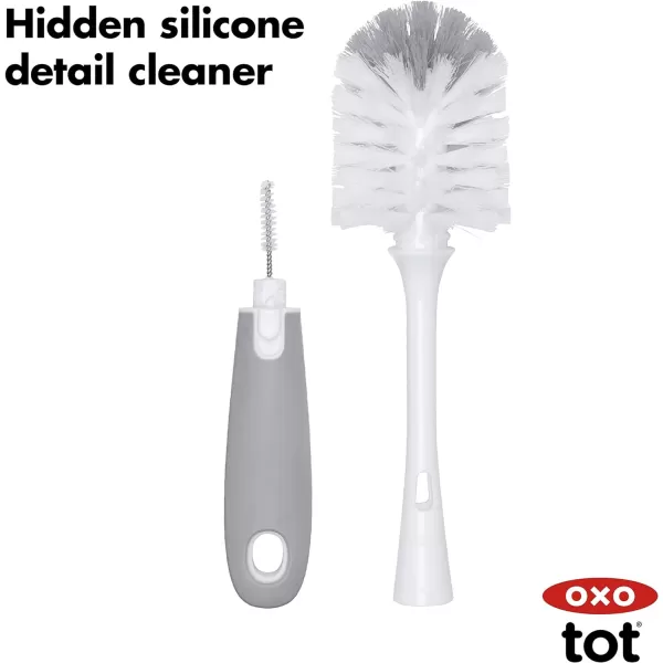 OXO Tot Bottle Brush with Nipple Cleaner and Stand - Gray