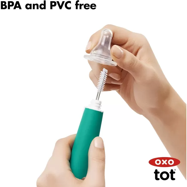 OXO Tot Bottle Brush with Nipple Cleaner and Stand - Gray