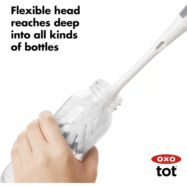 OXO Tot Bottle Brush with Nipple Cleaner and Stand - Gray