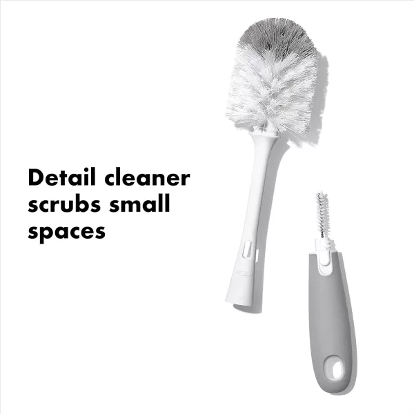 OXO Tot Bottle Brush with Nipple Cleaner and Stand - Gray