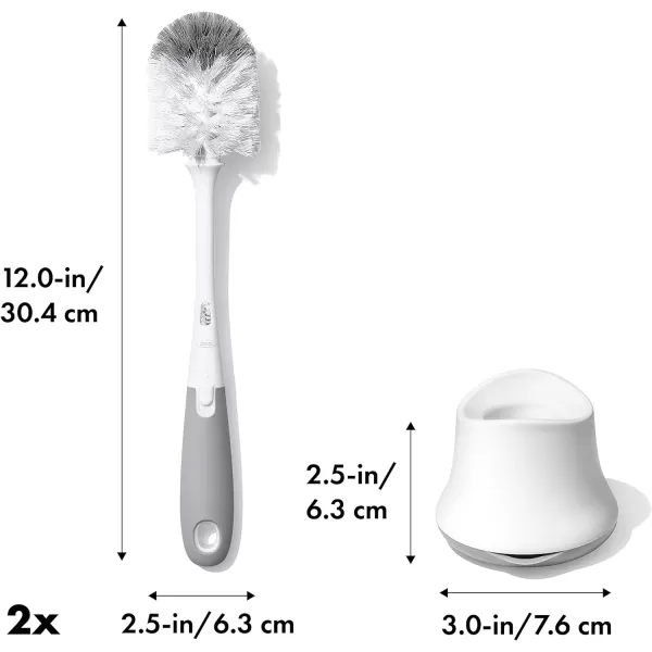 OXO Tot Bottle Brush with Nipple Cleaner and Stand - Gray