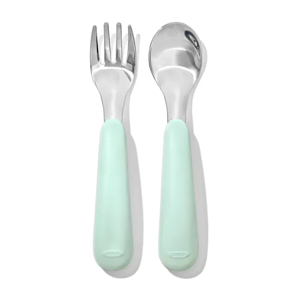 OXO Tot On-The-Go Fork and Spoon Set - Dusk