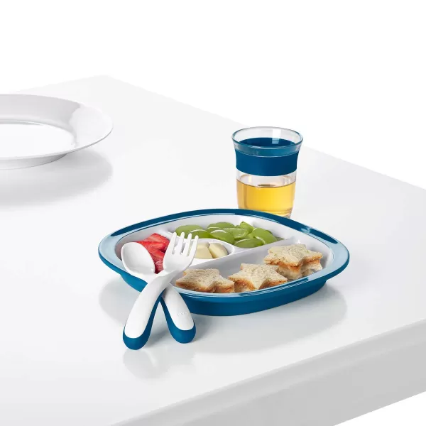 OXO Tot Plastic Fork and Spoon Set - Opal and Blossom